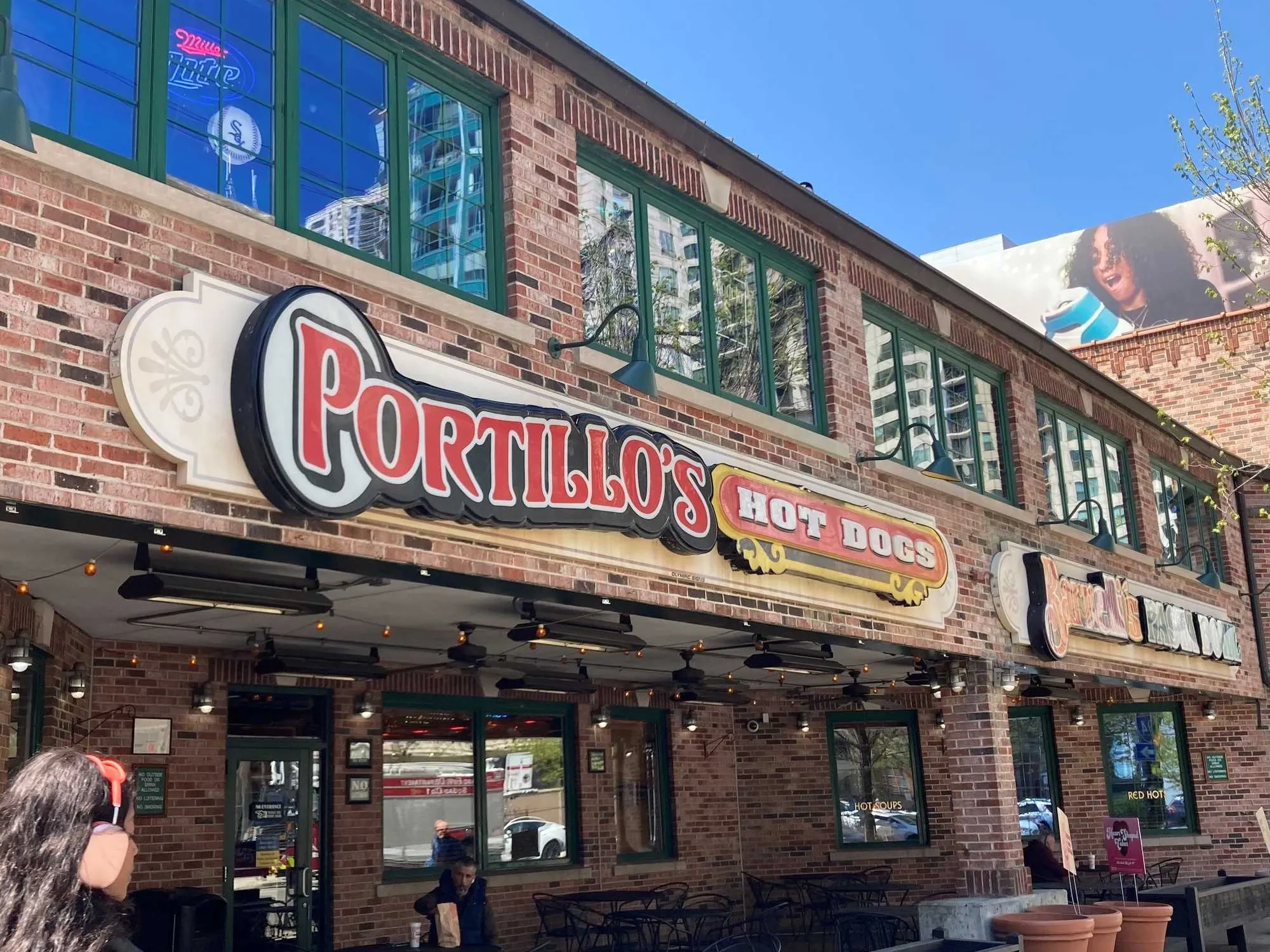 Outside Portillo's in Chicago